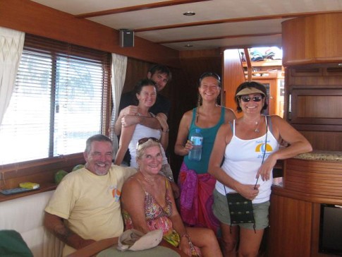 The crew of Furthur: Captain Brain, Maggie, Tiffany and Greg, Lushka, and Rita.