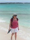 Sue Maynes enjoying a walk on the beach