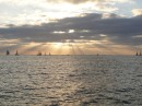 Leaving Bahia Santa Maria at sunrise