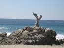 stone piece: Interesting artwork on the beach.