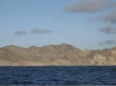 The coast along the baja was very arrid and dry.