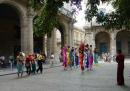 Havana, Cuba: Street performers at a celebration of something