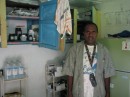 Nurse in the pharmacy at Loltong Dispensary (refrig doesn