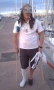 Alan (s/v Bronwyn) who we dubbed the winner of the costume contest.  He dressed as Christian (s/v Beatoo)