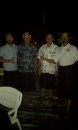 Not a great picture but documentation of the four men who wore the sulus to dinner - Gavin (s/v Sapphire), Ed and George (s/v Zoe) and Mark