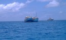 The two refugee boats who arrived while we were in Cocos