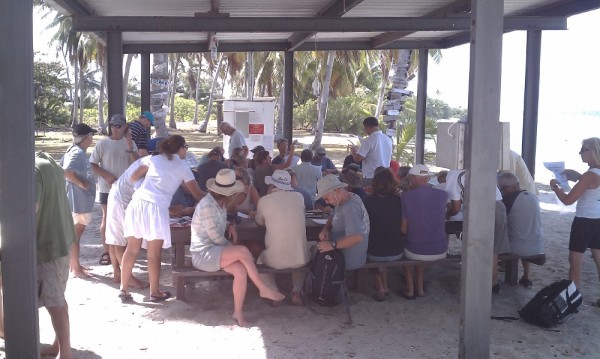 Usually our skippers briefings are a little more formal but having it on an uninhabited island was great!