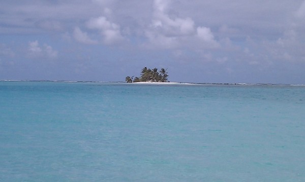 Prison Island (between Direction and Home Islands).  There are four deck chairs on the island so you can stop and rest there.