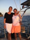 Janet and Andrea just before dinner in La Playita Anchorage