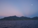 Sunsets as we pass St Kitts