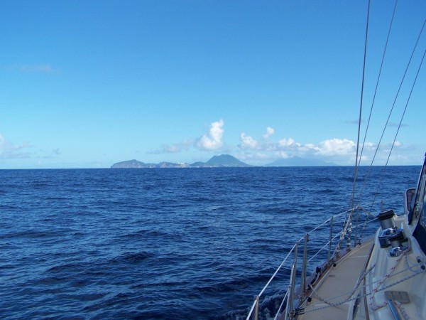 Statia and St Kitts in the distance