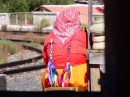 Shy Tarahumara vendor at Divisadero train station