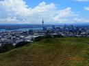 Sky tower: Almost always in view, helps to orient oneself in the city. Here we are at Mt Eden, a volcanic mountain creator.