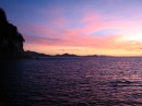 Sunset from Ashton Harbour near Frigate Island at Union Island