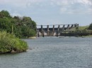 When the Panama Canal was built, Gatun Dam was the largest earthworks dam ever constructed.  It is 2624 feet wide at the base and tapers to a width of 100 feet at the crest.