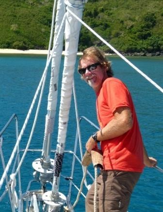 Norm puts the anchor down at Likuliku Bay on Waya Island.
