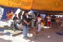 An excellent local rock band performed at the Santa maria Bay beach party.  Not sure how they got there . . .