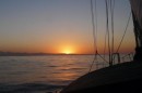 The sun rises over the Baja as we approach Lands End and Cabo san Lucas.