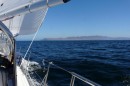 First sight of Santa Cruz Island as we approach from the west.  Hey, look,   we