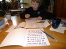 Glen and I practiced calligraphy at our favorite cafe in Prince Rupert, JavaDotCup.