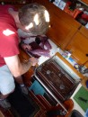 Jim prepares yellowfin tuna -- 3 hrs fresh -- for our dinner!