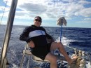 Relaxing after passing the reefs leading to Exuma Sound, January 6th.