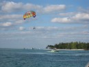 Parasailors in Our "Secluded" Harbor