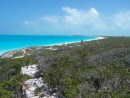 The south beach on the Exuma Sound side of Hawksbill Cay