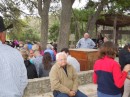 They had entertainers for the crowd waiting at the Salt Lick.