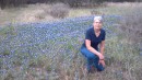 Jill among Texas bluebonnets