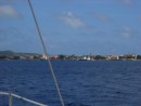 Sailing into Bonaire after 4 days