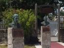 Scultptor James Mastin: Garden contains 24 busts of prominent  Bahamians representing  various Bahamian islands.