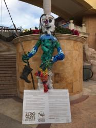 Plastic recycling sculpture : Even though they had this cool sculpture on display in Cabo we have yet to find one place to recycle anything!