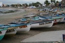 pangas ashore - Mexican fishing boats