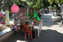 Street vendor dozing