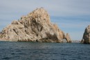 Rock formation at Lands End and Lovers beach, with Cabo behind