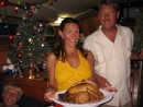 IMG_0390: Christmas roast turkey dinner made by Pascale on board Calou.