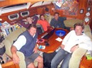 pre-departure dinner on board Calou in Tiburon