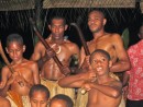 Men dancers at Bega Lagoon Resort