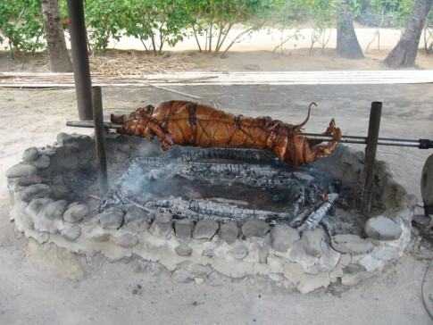 Pig roast at Muskett Cove