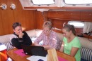 The ntwo girls from the yacht Janner, Louise & Caterina came aboard to check school work