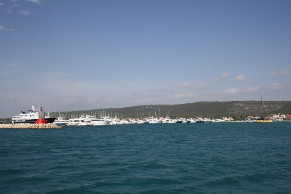 Some of the very large motor yachts on the south end of the marina