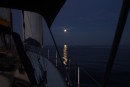 Guided by the moon on our passage from Millazo to Palermo, Sicily