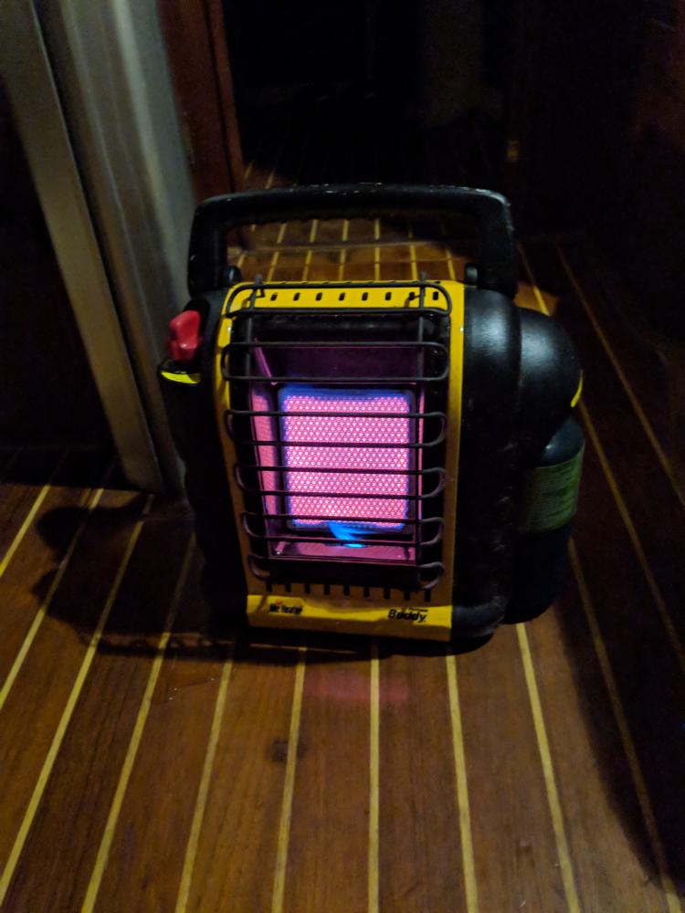 Our propane heater saves us at night when we