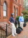 Dad resting with the tour guide in early portion of Annapolis
