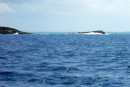 Some of the smaller cays, awash in the high tide out by the Whale