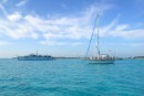OZ and bigger boats at Staniel Cay