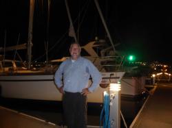 Home berth in Westhaven: Skipper, Charles, happy and proud to have safely berthed 