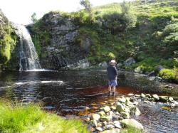 Jura waterfall: Not quite sure what J is up to though