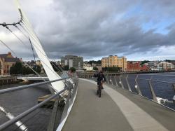 peace Bridge Derry-Londonderry: Start of bike ride back to Carrickfergus